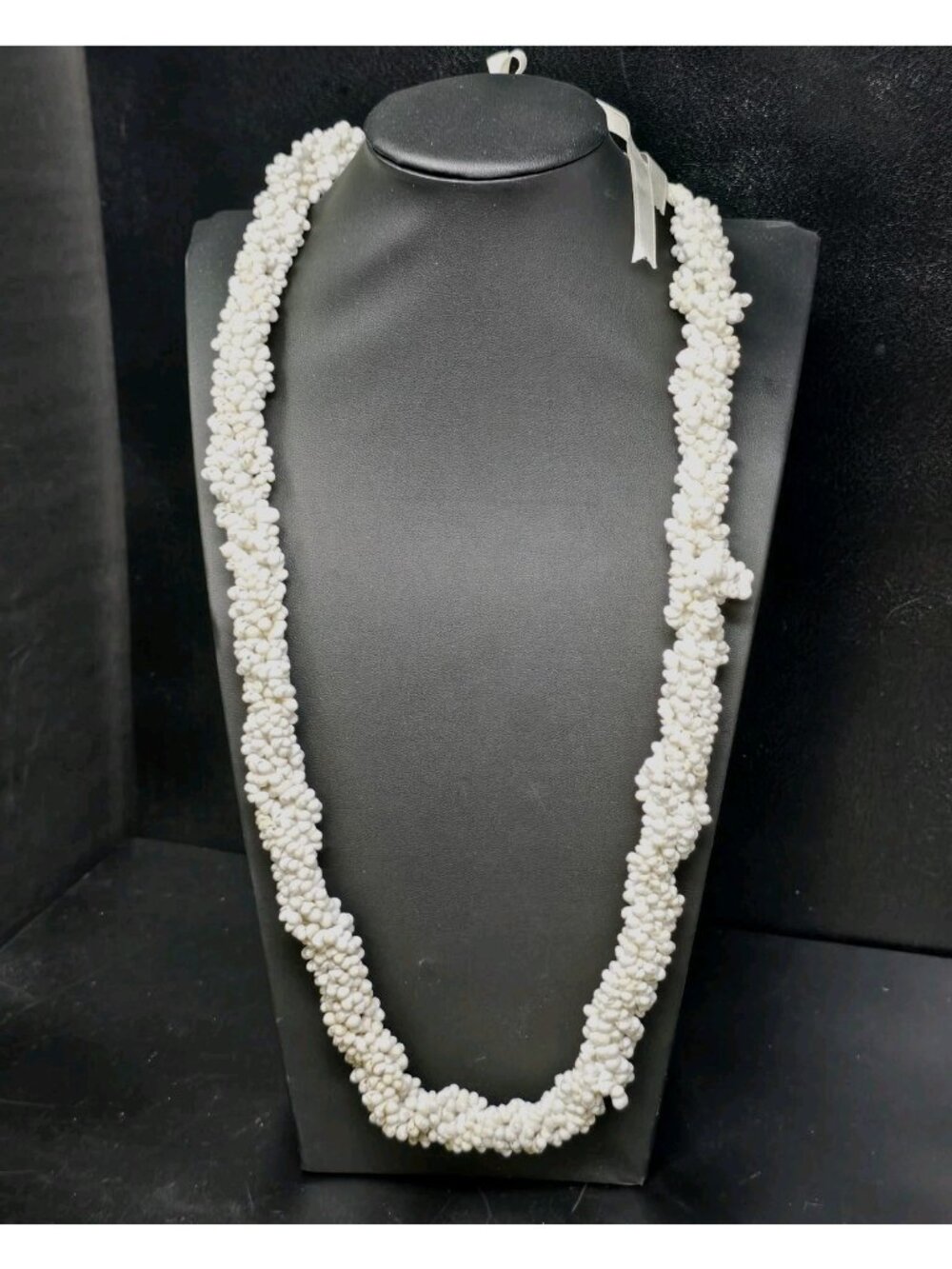 Vtg 100% Hawaiian Tiny Shell Necklace 24” - 30" Wedding Lei Pikake Style Unisex